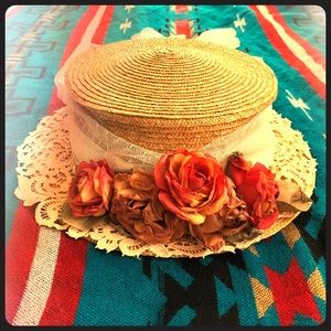Vintage Straw Derby Hat